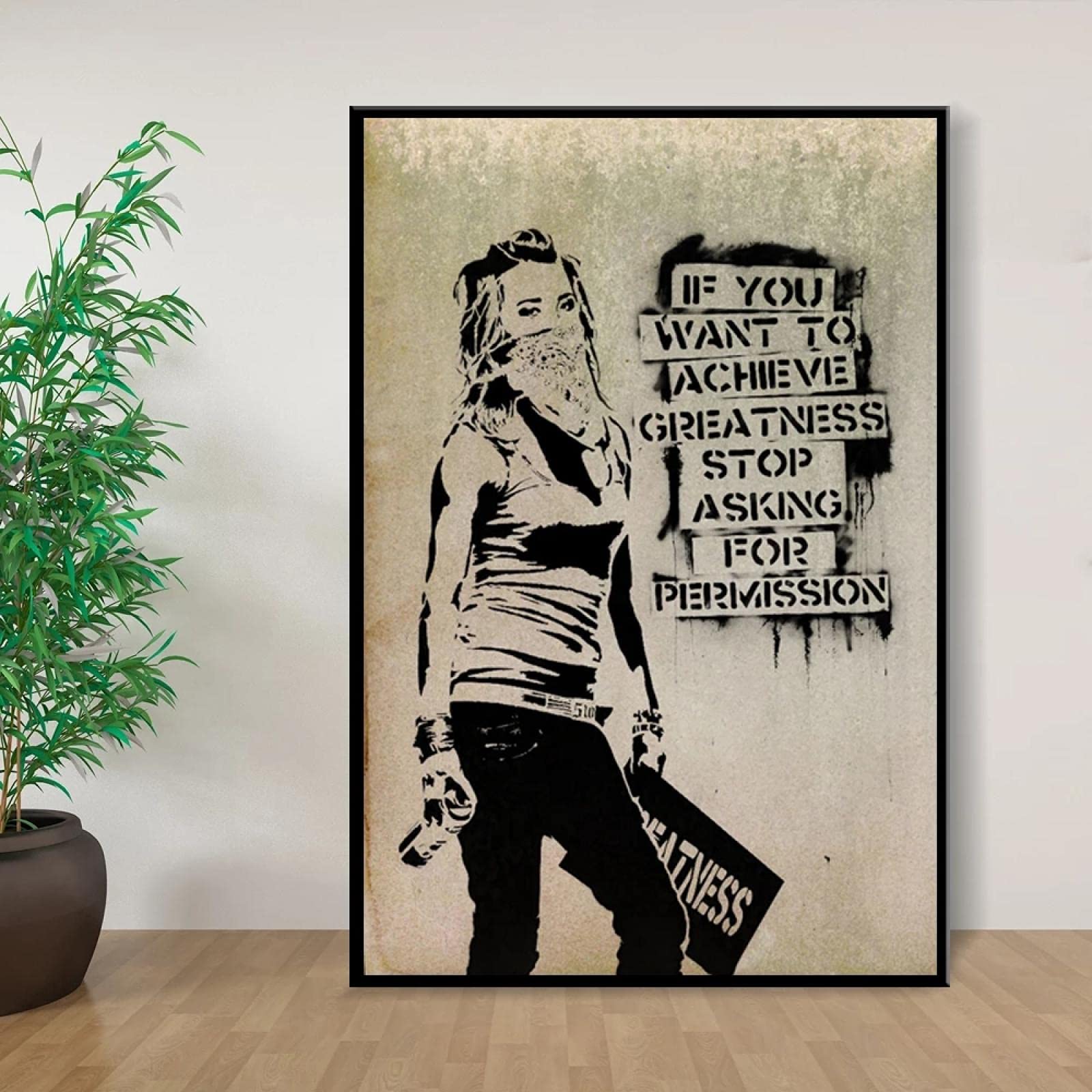 Amazon.com: XIANGPEIFBH Banksy If You Want To Achieve Greatness